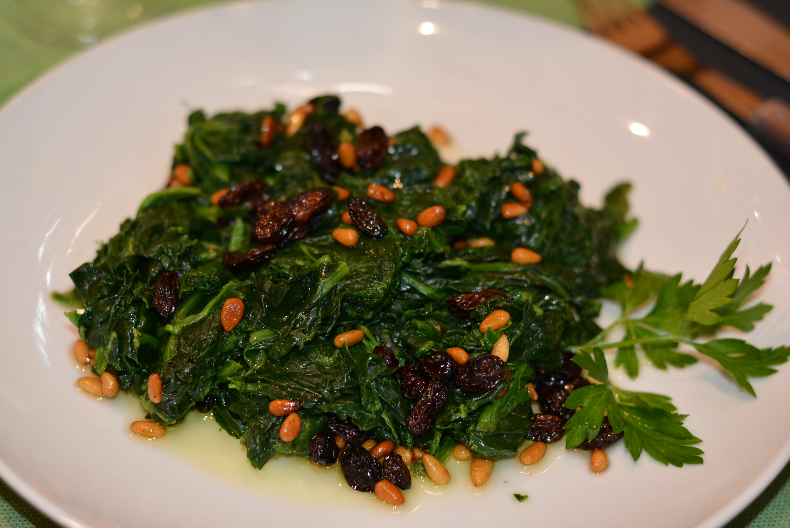Catalan style spinach
